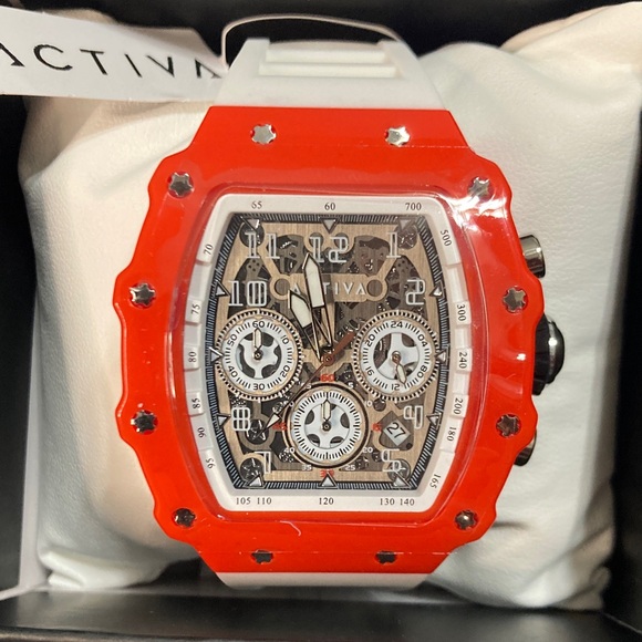 Activa Other - Activa Fury X Men's w/Skeleton Dial - 44.3mm, Red/White ACW2305-022